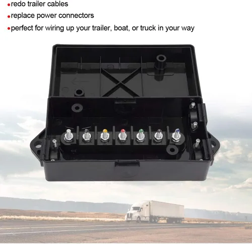 Vista 3 de US 7 Way Trailer Cableado Caja de conexiones Cable de alambre Caja de conexiones Amplificador de vehículo cableado de batería y terminales Otros