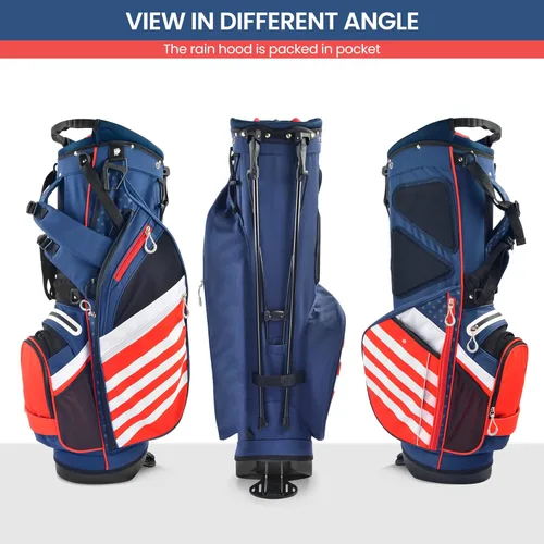 Vista 7 de BOBOPRO Bolsa de Soporte de Golf, Ligera con Divisores Superiores de 14 Compartimentos, Bolsa de Transporte de Golf con 8 Bolsillos, Bolsa de Golf