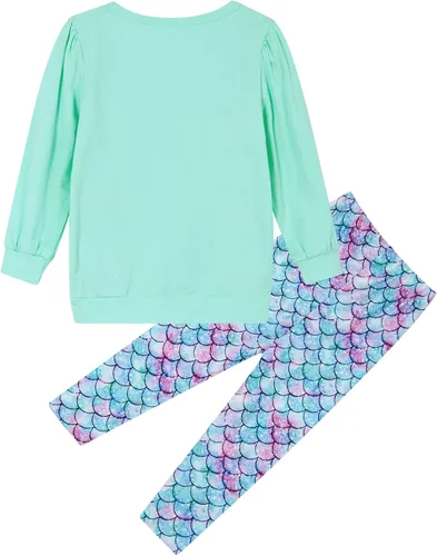 Vista 2 de Goodstoworld Conjunto de 2 pantalones para niñas pequeñas, otoño, invierno, manga larga, traje, sudaderas, tops