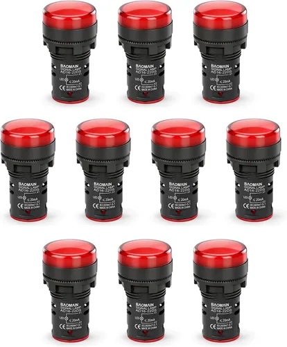 Vista 16 de Baomain AD16-22D/S31 AC 110V 20mA indicador LED de ahorro de energía verde claro amarillo rojo azul blanco 5pcs