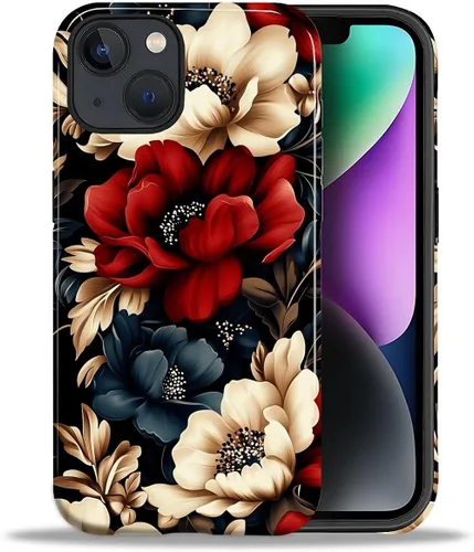 Vista 151 de ZHEGAILIAN Funda para iPhone 11, carcasa dura a prueba de golpes + silicona suave 2 en 1 híbrida, parachoques a prueba de caídas - Vidrio manchado
