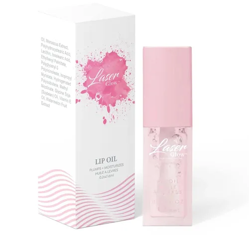 Laser Glow - Aceite labial hidratante para labios y cuidado de labios, hidratante y suavizante de larga duración, nutritivo, no pegajoso, relleno de