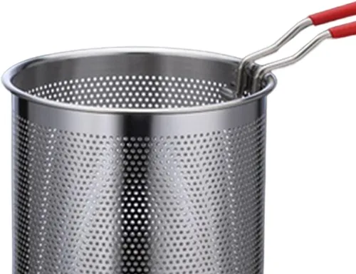 Vista 3 de Olla de freidora de acero inoxidable alta desmontable pequeña para fiesta de papas fritas