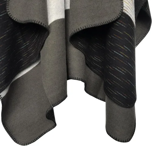 Vista 180 de Urban CoCo Poncho de colores para mujer, chal con frente abierto, color en bloques