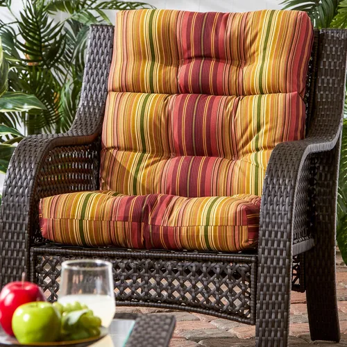 Vista 3 de Greendale Home Fashions Adobe Stripe - Cojín para silla de respaldo alto para exteriores (44 x 22 pulgadas)