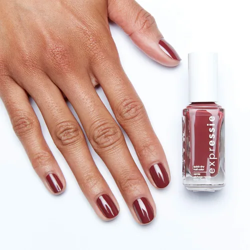 Vista 8 de essie expressie - Esmalte de uñas vegano de secado rápido, notificaciones, rojo vino, 0.33 onzas.