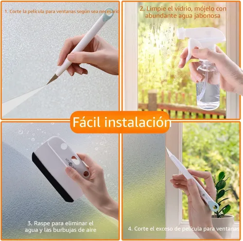 Vista 3 de HTVRONT Kit de Película para Ventanas - 4 Piezas Herramientas de Instalación de Película de Privacidad para Ventanas, Fácil de Aplicar Kit de Tinte