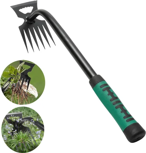 Vista 8 de Weed Puller Gardening Hand Weeder Tools,Portable Artifact Uprooting Weeding 6 Teethes Manganese Steel Weed Removal Dual Purpose Manual Hand Pulling