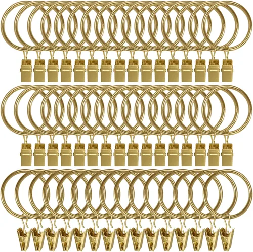 Vista 17 de LLPJS Paquete de 44 ganchos para anillos de cortina, clips para colgar cortinas y lazos, 1 pulgada de diámetro interior, se adapta a barras de hasta