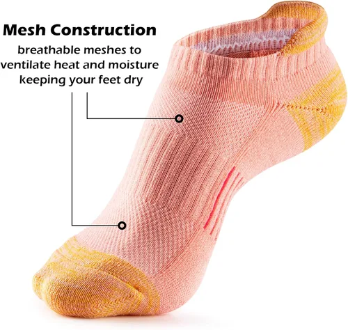 Vista 4 de Gonii Calcetines de tobillo para mujer para correr atléticos no se ven acolchados 5 pares