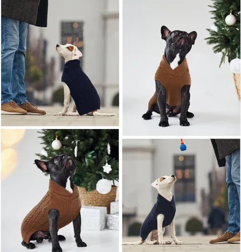 Vista 6 de PUMYPOREITY Suéter para perro, suéteres para perros medianos, suéter de Navidad de punto para perro, suéteres con cuello en V para perros medianos
