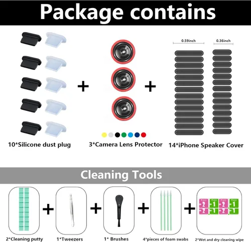 Vista 7 de Protector de lente de cámara para iPhone 14 Pro Max, protector de altavoz para iPhone, herramienta de teléfono limpia para altavoz, calcomanías a