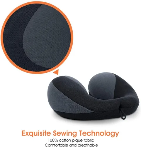 Vista 7 de INFANZIA Almohada de viaje para el cuello y mentón – Almohada de viaje mejorada en forma de U – Cómodo soporte de mentón, tamaño pequeño