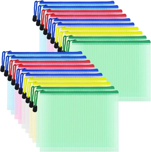 Vista 22 de AUSTARK 20 bolsas de malla con cremallera, multiusos, impermeables, bolsa de almacenamiento organizadora para oficina, escuela, hogar, viajes