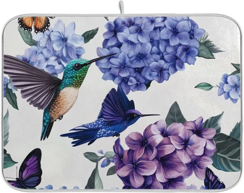 Vista 28 de Tapete de secado de platos para encimera de cocina, tapete de secado de platos, tapete escurridor de platos, almohadilla de microfibra absorbente