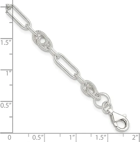 Vista 5 de Pulsera de plata de ley 925, joyería fina de eslabones para mujer, regalos para ella, Plata de ley