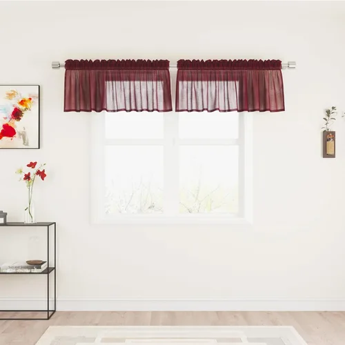Vista 63 de UPOPO Paneles de Cortina Beige Pequeños Cortinas Transparentes de Gasa de 16 Pulgadas de Largo Cortinas de Cocina de Voile con Textura de Lino