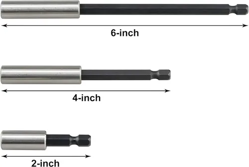 Vista 3 de K405 Soporte magnético para brocas con anillo de retención, extensiones de 2, 4, 6 pulgadas, 3 piezas