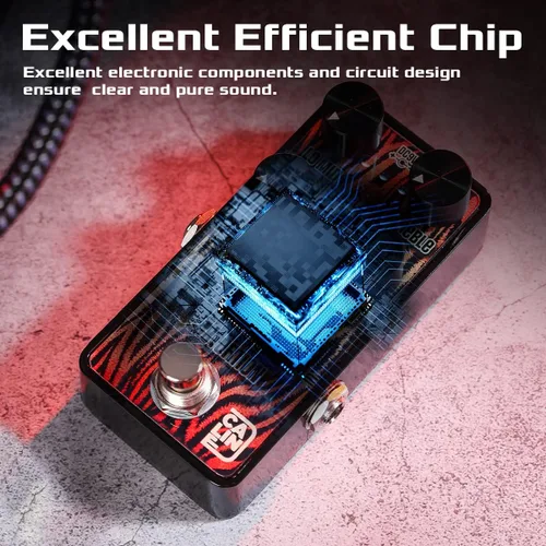 Vista 3 de Caline - Pedal Mini de Distorsión para Guitarra G001 Serie G Efecto de Distorsión Clásico Rock para Guitarra Eléctrica, True Bypass