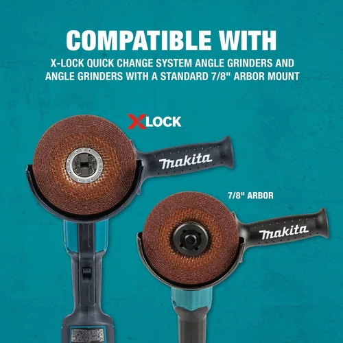 Vista 5 de Makita E-00424 X-Lock 4-1/2" x 1/4" x 7/8" Tipo 27 Propósito general 36 Grit Metal abrasivo muela abrasiva