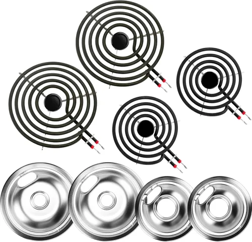 Sartenes de goteo para quemador de estufa eléctrica W10196405 W10196406 y juego de unidades de quemador eléctrico MP21YA MP15YA para estufa y horno