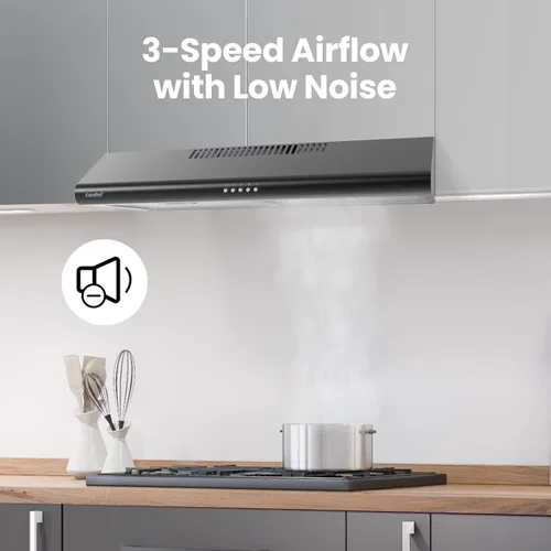 Vista 3 de Campana extractora Comfee' de 30 pulgadas, campana extractora delgada convertible con conducto/sin conducto para debajo del gabinete, campana Acero