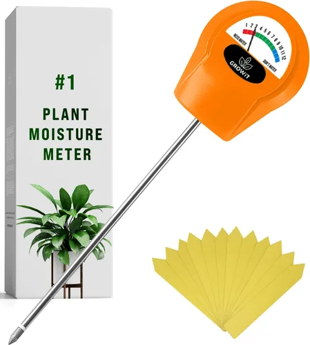 Vista 10 de GROWIT - Medidor de humedad para plantas, te indica con precisión cuándo regar tus plantas, 10.2 in, no necesita batería