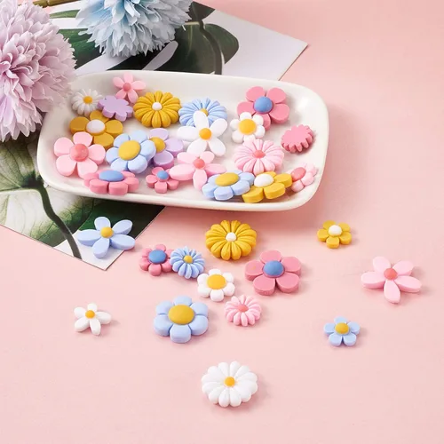 Vista 5 de Beadthoven - Cabujones de resina de resina para hacer joyas, sin agujero, Resina, Resina