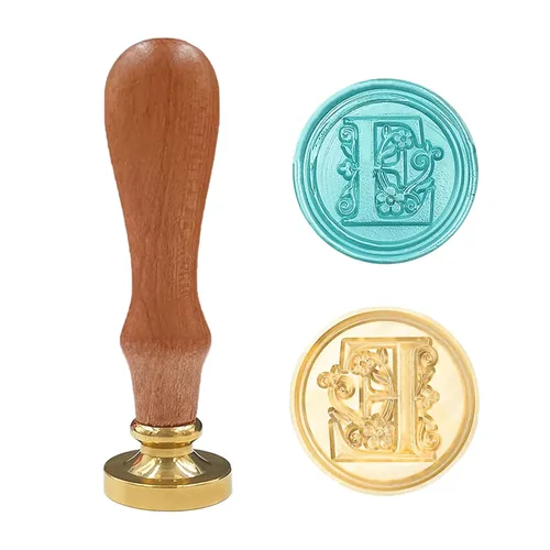 Vista 9 de Sello medieval tradicional de cera del alfabeto, con cabeza de latón, con mango de madera, para tarjetas, sobres, regalo (letra A)