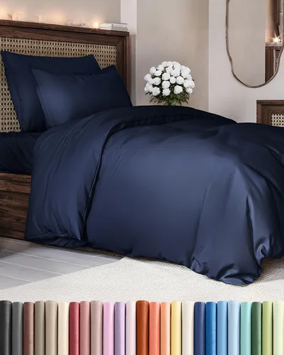 Vista 25 de Juego de funda de edredón tamaño Queen - Funda de edredón extra suave tamaño Queen 90 x 90 con 2 fundas de almohada - Ropa de cama de hotel de lujo
