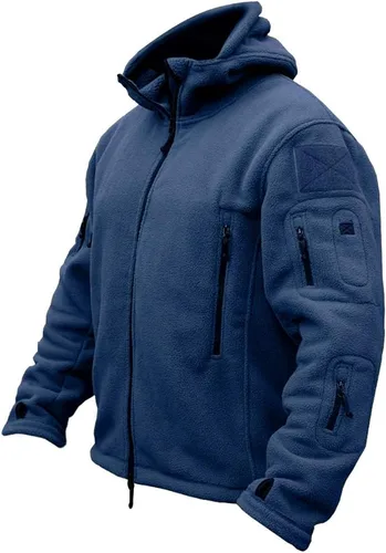 Vista 14 de ReFire Gear Chaqueta táctica militar deportiva de hombre con capucha de lana para clima frío