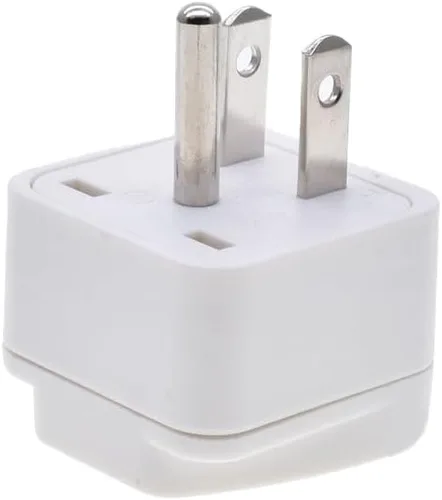 Vista 4 de Toptekits - Paquete de 2 adaptadores universales de enchufe de viaje, tipo B de EE. UU., convertidor de enchufe internacional a Estados Unidos Blanco