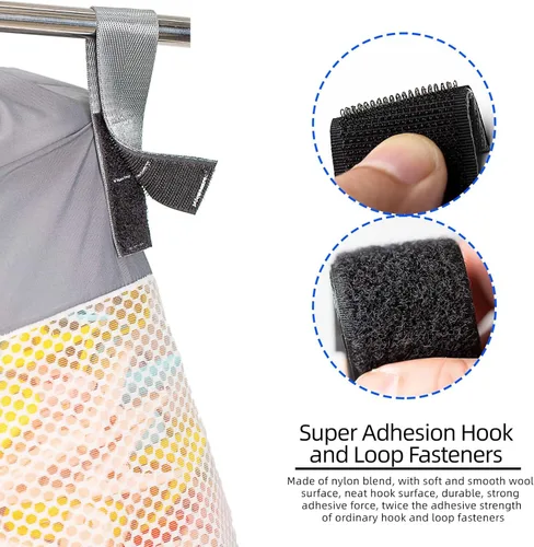 Vista 5 de Soporte de malla para colgar la ropa en el exterior, ventilación y resistencia a la humedad, múltiples métodos de colgar, bolsa de alfiler de ropa
