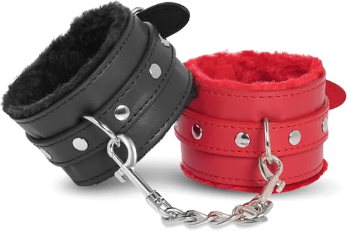 Vista 6 de Rbenxia Esposas de muñeca para adultos de cuero PU cinturón de sujeción de esposas