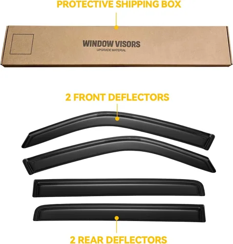 Vista 230 de Visera de ventana para Jeep Cherokee 1984-2001 (Excluye Modelo Limited), Protectores Guards Shields de lluvia de canal exterior, Deflector