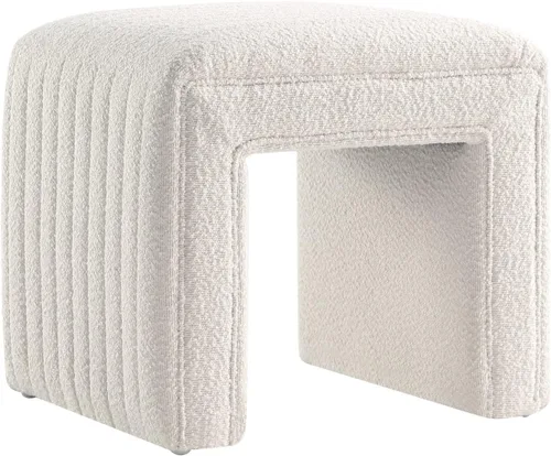 Vista 19 de Get Set Style Taburete de tocador, moderno taburete otomano de terciopelo con patas de madera, sofá banco, reposapiés, asiento adicional