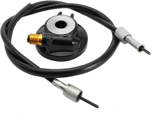 Vista 6 de KIMISS Engranaje de transmisión del velocímetro de 0.472 in, cable negro del velocímetro PC + aleación de aluminio con cable de 39.4 pulgadas GY6