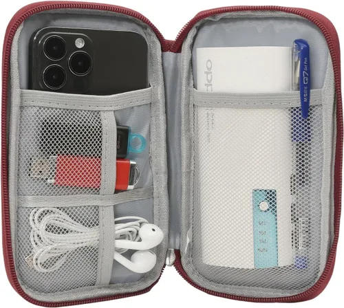 Vista 14 de Bolsa de organizador electrónico CAAORDKSO para viajes, USB, accesorios de cable, bolsa de organizador de accesorios electrónicos impermeable