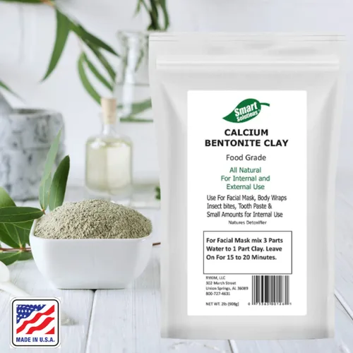 Vista 2 de SMART SOLUTIONS Arcilla de bentonita de calcio, arcilla curativa india pura de 2 libras, totalmente natural para uso externo, tratamientos faciales