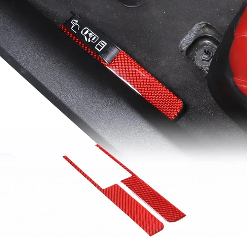 Vista 10 de Suave 3D de fibra de carbono real para interruptor de bloqueo de puerta de emergencia para automóvil, compatible con Corvette C8 Stingray Z06 Z51