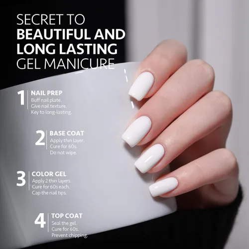 Vista 4 de GAOY - Kit de esmalte de uñas en gel, 3 colores 16ml blanco, rojo, negro, set de esmalte de uñas UV Soak Off - Elegant Waltz