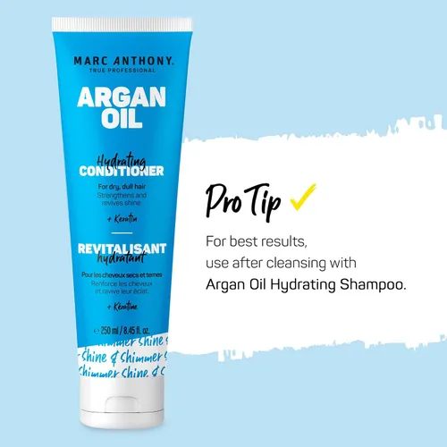 Vista 6 de Marc Anthony Acondicionador de aceite de argán con queratina - Hidratante y nutritivo para cabello seco y opaco - Repara, fortalece y revive