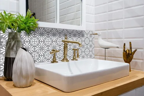 Vista 7 de Mi Alma Calcomanías de azulejos en blanco y negro – Calcomanías de azulejos para despegar y pegar, juego de 24 piezas, 4 x 4 pulgadas, calcomanías