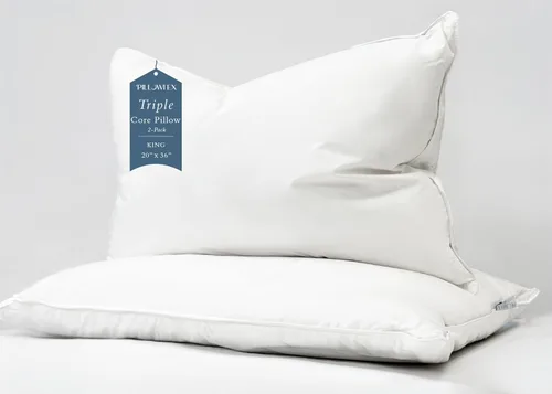 Vista 5 de Pillowtex Almohada de plumón y plumas de pato blanco triple núcleo tamaño estándar