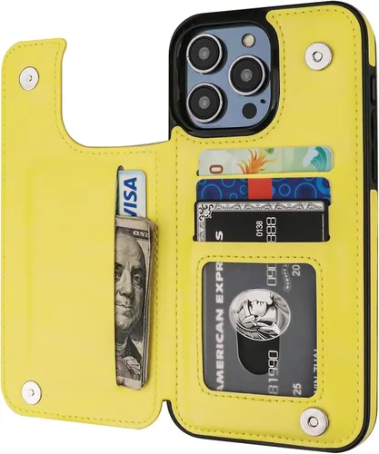 Vista 8 de ONETOP Compatible con iPhone 14 Pro Max Funda Cartera con Portador de Tarjetas, Funda de Cuero PU con Soporte Ranuras para Tarjetas, Doble Cierre