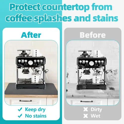 Vista 6 de PoYang Tapete de café extragrande de 31 x 17 pulgadas, accesorios de barra de café para encimera, tapete absorbente para secado de platos