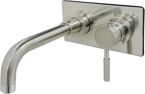 Kingston Brass KS8118DL - Grifo de baño de montaje en pared de un solo mango, níquel cepillado