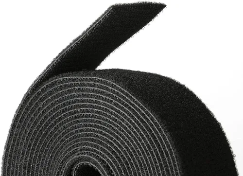 Rollo reutilizable de cierre de gancho y bucle fuerte de 1 1/2 "x 16' (1 1/2" de ancho, 16 pies de largo) córtalo a la longitud deseada - Negro