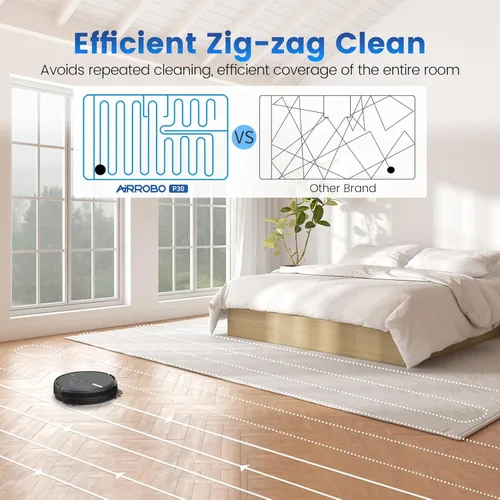 Vista 4 de AIRROBO Robot Vacuum and Mop, 3000Pa Powerful Suction Robot Vacuum Cleaner with Self-Charging, Wi-Fi/App/Voice Control, Advanced Obstacle Avoidance