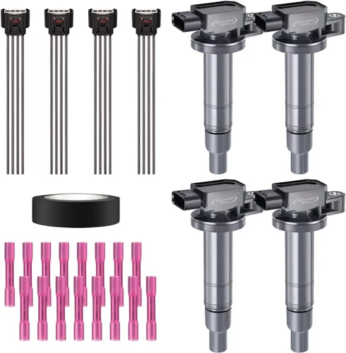 Vista 27 de Juego de 4 bobinas de encendido y conector de coleta, kit de arnés de cableado compatible con Accord Odyssey Acura Saturn 3.0L 3.2L 3.5L V6 C1221